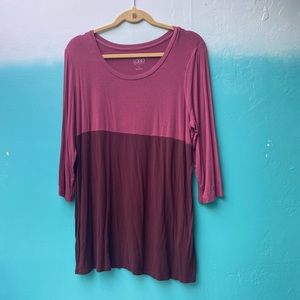 LOGO stretchy & flowy pink and maroon long sleeve